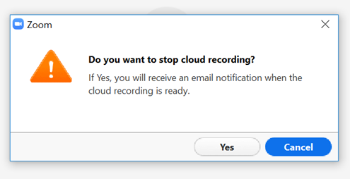 confirmation of stop , please click Yes